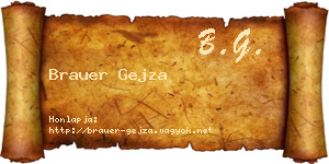 Brauer Gejza névjegykártya